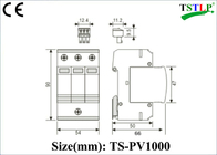 1000v DC Solar Panel Surge Protector 0.6kV / 0.75kV / 0.1kV For Solar System Protection